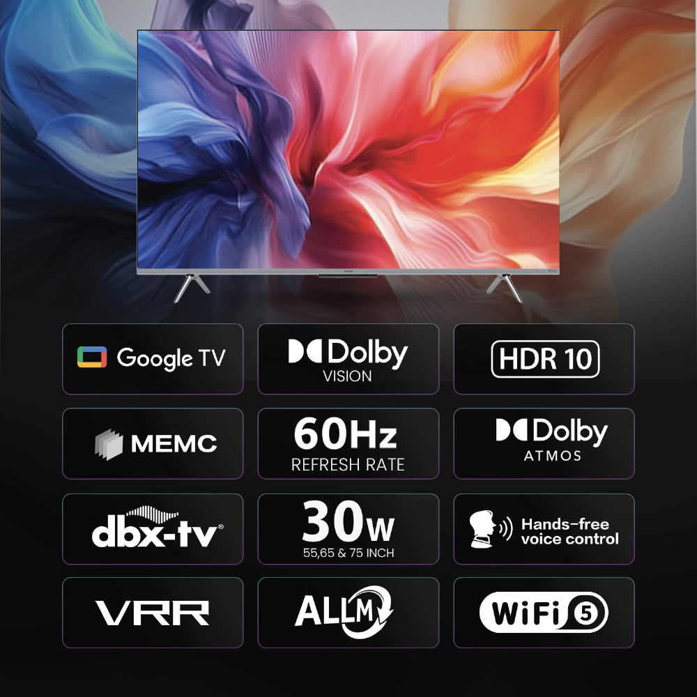 Haier P7GT 4K Ultra HD A127cm (50) Google TV | Hands free voice control